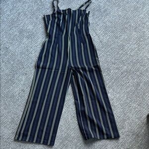 Cupcakes & Cashmere Blue and White Striped Jumpsuit